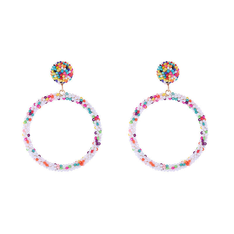 Wholesale Temperament Beaded Wrapped Versatile Personality Small Fresh Earrings